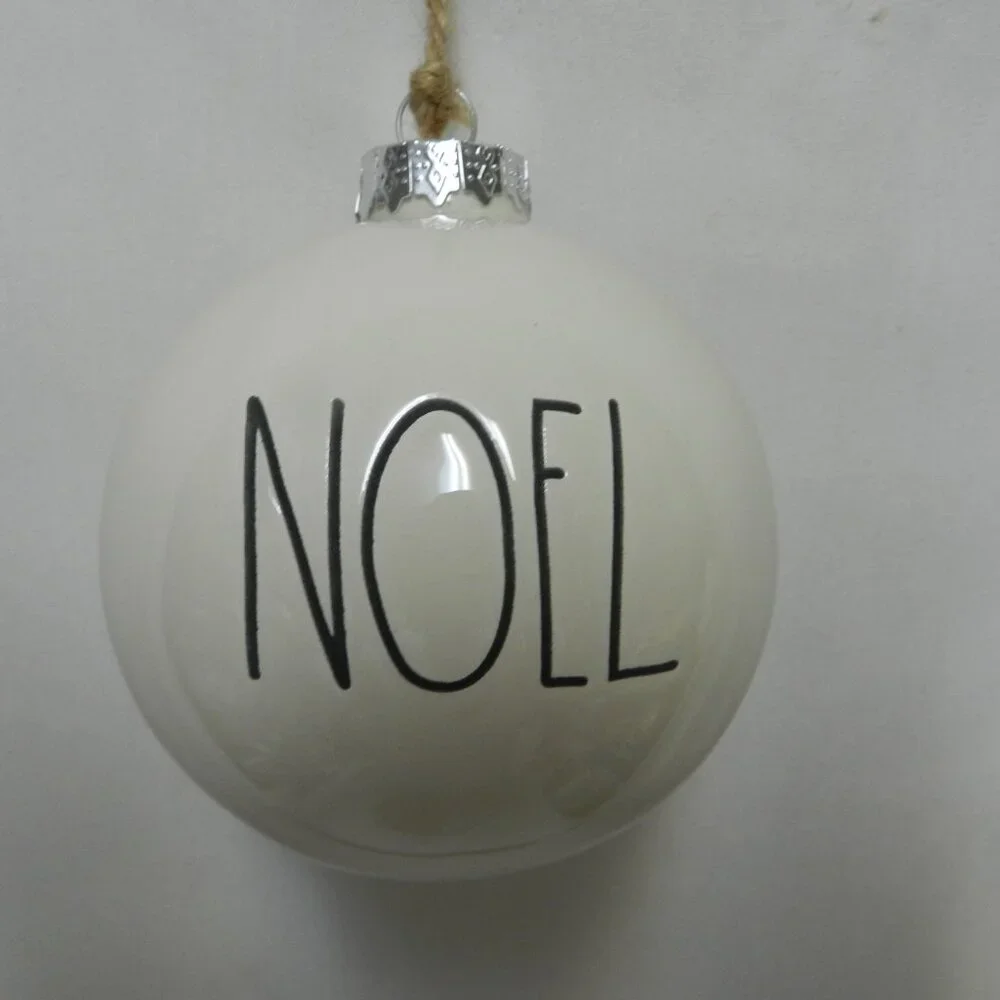 Rae Dunn Christmas Holiday NOEL ceramic large round Ornament 3.5